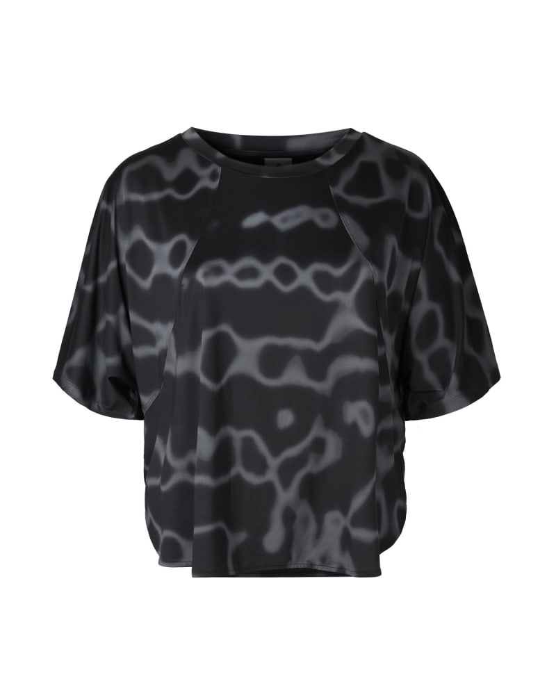 Front of a size 2X 11 Honoré x Adidas TR Tee in Black by 11 Honoré Collection. | dia_product_style_image_id:245697
